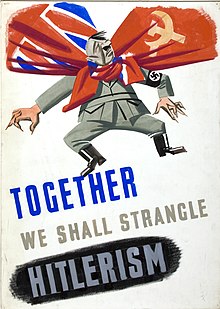 British propaganda poster INF3-335 Unity of Strength Together we shall strangle Hitlerism.jpg