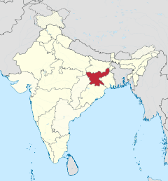 Localizacion de l'estat de Jharkhand en Índia