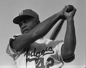 Jackie Robinson, Dodgers, 1954.