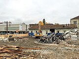 Abriss der Turnhallen für den Erweiterungsbau des Kunsthauses Zürich