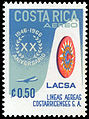 Známka 20. výročí kostarické letecké společnosti LACSA, 1967