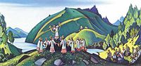 Svěcení jara, původní scénický návrh N. K. Roericha