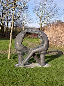 Les Heures - Liefdegetijden, sculpture de Jan Mees en hommage à Émile Verhaeren et Marthe Massin