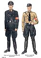 1932年以降（左）と1932年以前（右）のナチス親衛隊の制服