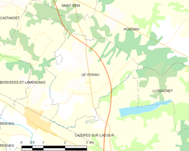 Mapa obce Le Vignau