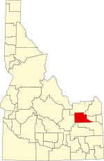 Map of Idaho highlighting Jefferson County