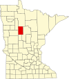 State map highlighting Hubbard County