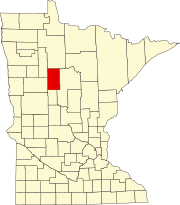 Map of Minnesota highlighting Hubbard County Map of Minnesota highlighting Hubbard County.svg