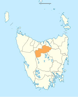 A map showing the Meander Valley LGA in Tasmania