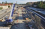 Construction for East Link's Mercer Island station in October 2017