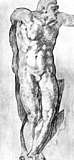 Estudi d'home nu, Michelangelo Buonarroti, guix, primera meitat del segle xvi.
