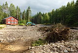 Norrboån vid Mångdala efter översvämningen i juli 2012.