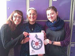 Paula Cuadros, Irene Martínez and Laia Ricard at Pau Gargallo School of Art