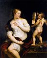 Venus at her Toilet by Peter Paul Rubens, about 1608. This is believed to be a copy Rubens made of the Titian commissioned by Philip II of Spain