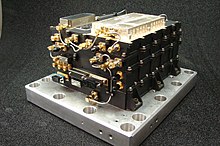 An Electra radio, in this case the one for the MAVEN probe. Electra radios were also deployed on the Trace Gas Orbiter and on other Mars telecommunications assets. Pia17952 electra transceiver dsc09326 0.jpg
