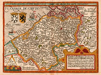 Carte du comté de Flandre de 1609. (définition réelle 3 345 × 2 498)