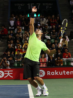 Español: Rafael Nadal, en el torneo ATP de Tok...