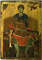 Icône de Vsevolod montrant son saint-patron, St. Demetrius, sortant son épée de son fourreau
