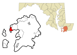 Somerset County Maryland Incorporated and Unincorporated areas Deal Island Highlighted.svg