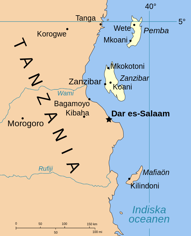 מיקומה בטנזניה