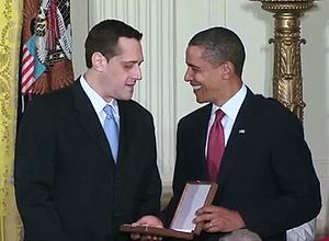 Stuart Milk accepts the Presidential Medal of ...