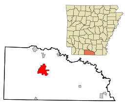 Union County Arkansas Incorporated and Unincorporated areals El Dorado Highlighted.svg