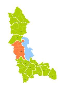 Location of Urmia County in صوبہ آذربائیجان غربی.