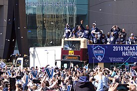 Championship parade in Center City, Philadelphia on April 5, 2018 Villanova Parade 2018 06.jpg