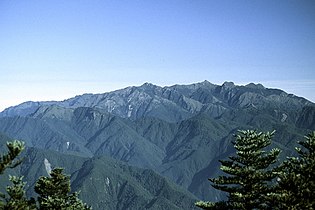 Blick auf dem Yushan vom Xinkangshan