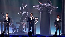 Il Volo sur scène lors de l'Eurovision 2015.