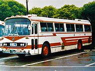 日産ディーゼル6RA111(1971年式) 120　1985年7月4日廃車 新製購入車としては最後の2サイクルUDエンジン搭載車(貸切車)。