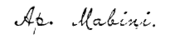 signature d'Apolinario Mabini