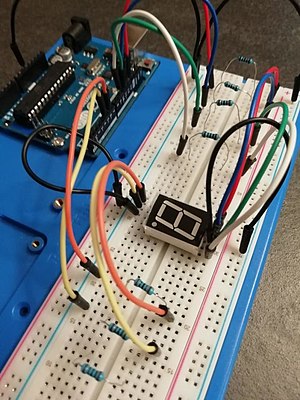 Collegamenti del display sulla breadboard