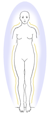 Representation of a human aura, after a diagram by Walter John Kilner (1847-1920) Aura diagram.png