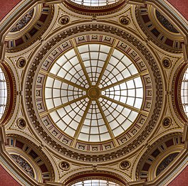 The dome of Room 34, the central octagon of the Barry Rooms