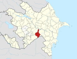 Map of Azerbaijan showing Beylagan District