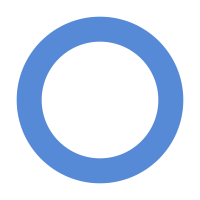 Dutý kruh se silným modrým okrajem a jasným středem