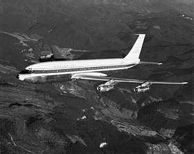N709PA, le Boeing 707-121 impliqué dans l'accident, photographié en 1958, avant d'être livré à la Pan Am.