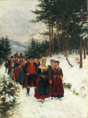 Brautzug im Winter (Wilhelm Hasemann)