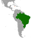 Location map for Brazil and Jamaica.