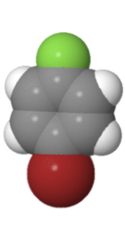 Space Filling Model of 4-Bromofluorobenzene