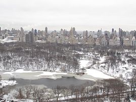 The Lake in snow, seen from the San Remo on Central Park West