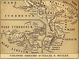 Antica mappa della Magna Grecie e della Sicilia
