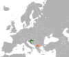 Location map for Croatia and North Macedonia.