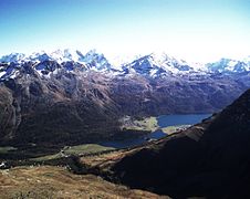 The Engadin Valley from the summit