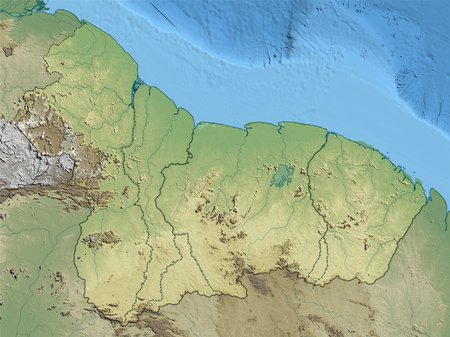 Grenzen van Suriname (Guianas)