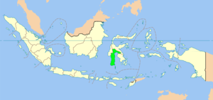 Map showing Gorontalo province in Indonesia