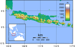 מפה טופוגרפית של האי ג'אווה
