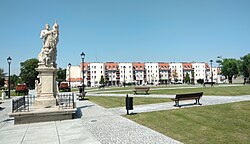Former Market Square with Saint Florian statue