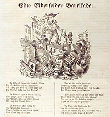 Caricature de l'insurrection d'Elberfeld de 1849 dans le magazine satirique Kladderadatsch.